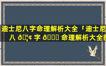迪士尼八字命理解析大全「迪士尼八 🦢 字 🐈 命理解析大全图片」